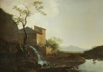 Paesaggio con mulino ad acqua