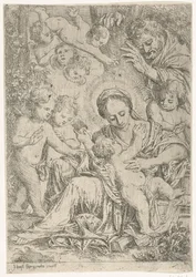 La Sacra Famiglia con angeli