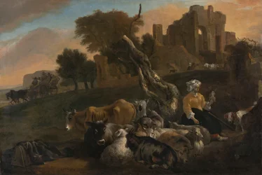 Paesaggio con pastorella