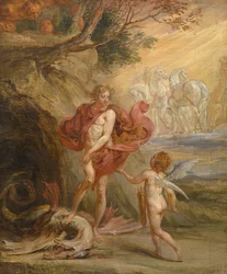 Apollo e Pitone (olio su tela)