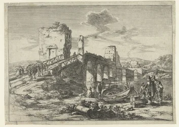 Paesaggio con ponte, il Ponte Molle (serie: Paesaggi nei dintorni di Roma)
