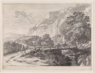Paesaggio con ponte di legno presso Sulmona, vicino a Tivoli
