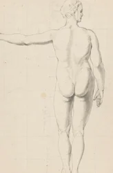 Studi di nudo di donna e uomo, visti di schiena