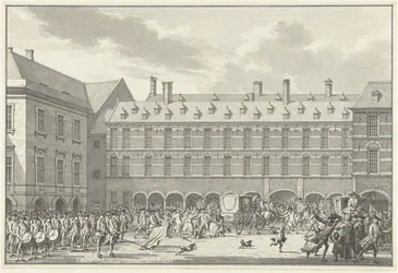 Disordini mentre i Deputati di Dordrecht attraversano la Porta dello Stadtholder all