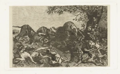 Caccia al cinghiale con cani