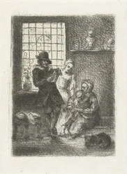 Interno con una famiglia