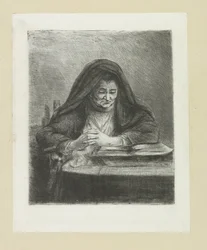 Donna che legge (The Compleat Work of Etchings by John Chalon)