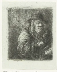 Vecchio con mantello e cappello