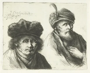 Due uomini, con cappello e turbante