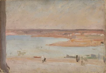 Paesaggio desertico con fiume