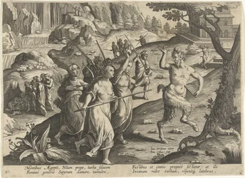 Donne che scacciano un satiro (Scene di caccia)
