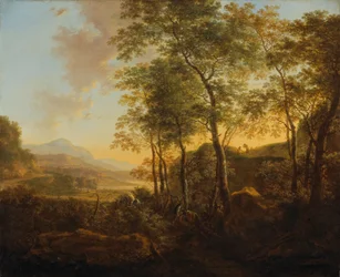 Collina boscosa con una vista, c.1645