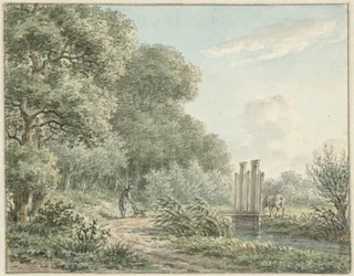 Passeggiatore sulla strada di Amstelveen