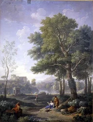 Veduta capriccio con un belvedere