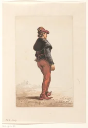 Lanzichenecco in costume borgognone, visto da dietro