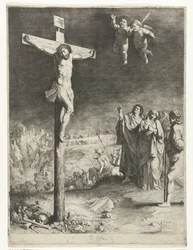 Cristo sulla croce con Maria e Giovanni in lutto
