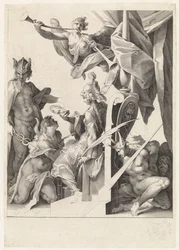 Mercurio guida giovani artisti verso Minerva