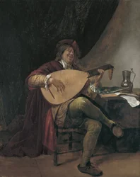 Autoritratto che suona il liuto, ca 1665
