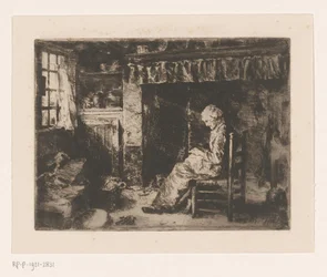 Donna seduta in un interno