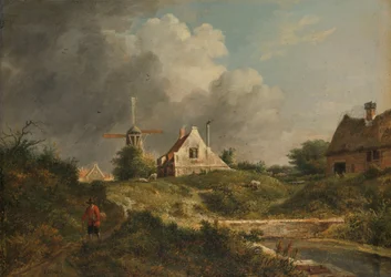 Veduta del muro in rovina ad Amsterdam tra la Muiderpoort e la Weesperpoort