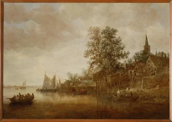 Paesaggio fluviale (pittura su tela)
