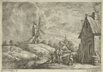 Paesaggio con locanda e mulino