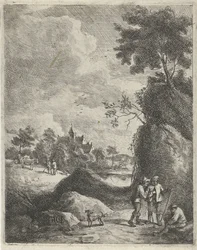 Paesaggio con viaggiatori e due pastori