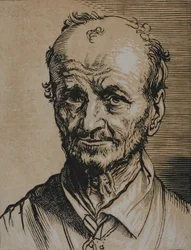 Busto di uomo rivolto in avanti