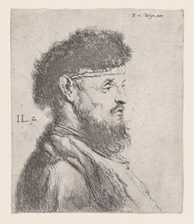 Busto di un uomo con cappello di pelliccia, XVII secolo