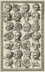 28 teste di uomini e animali