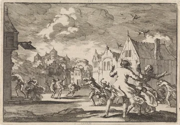 Gli abitanti di un villaggio vicino al castello di Luchow a Lüneburg sono colpiti da un tornado che fa cadere gli uccelli morti dal cielo, 1671
