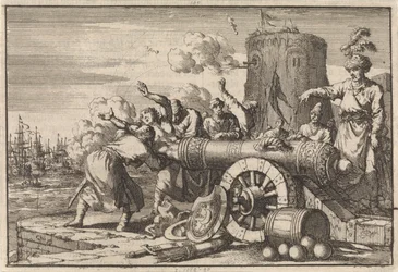 Durante il bombardamento francese di Algeri, il console francese viene caricato in un cannone e ucciso dagli algerini, 1683