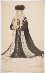 Studi di costume del XVII secolo - Katarzyna Zwielżyna Zarczyńska dalla chiesa francescana