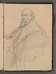Taccuino di schizzi di Jan Matejko degli anni 1861-1863. Disegno a un solo lato. Recto: schizzo di una figura maschile in costume storico.