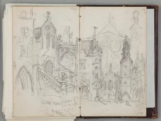 Taccuino di schizzi monacense di Jan Matejko. Disegno su un solo lato. Recto: studio dell