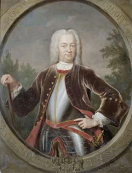 Olandese: Gustaaf Willem barone van Imhoff (1705-50). Governatore generale (1743-50) Ritratto di Gustaaf Willem, barone van Imhoff, governatore generale della Compagnia olandese delle Indie orientali.