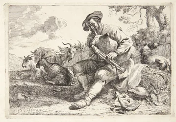 Pastore con una cornamusa