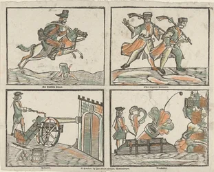 Quattro scene con militari