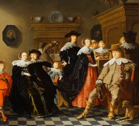 Una famiglia elegante in un interno