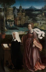 Dettaglio di Donatore con San Nicola e Moglie del Donatore con Santa Godeliva, c.1515-21