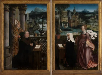 Donatore con San Nicola e moglie del donatore con Santa Godeliva, c.1515-21