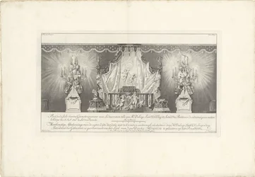 Retro della sala con il letto di parata del principe Guglielmo IV, 1751