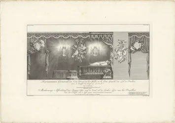 Lato destro della sala con il letto di parata del principe Guglielmo IV, 1751
