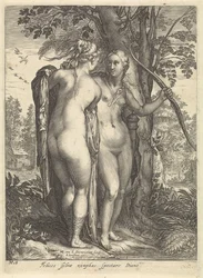 Diana e una ninfa davanti a un albero (serie: Diana e le sue ninfe)