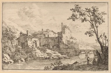 Case sul lato di un fiume