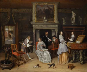Interni di fantasia con Jan Steen e la famiglia di Gerrit Schouten