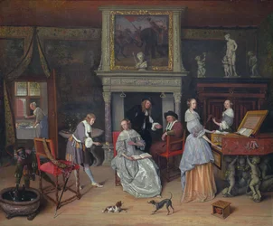 Interni di fantasia con Jan Steen e la famiglia di Gerrit Schouten