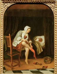 Donna alla toilette