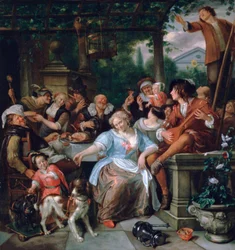 Compagnia allegra su una terrazza, c. 1673-1675