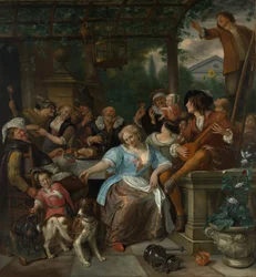 Compagnia allegra su una terrazza, ca. 1670